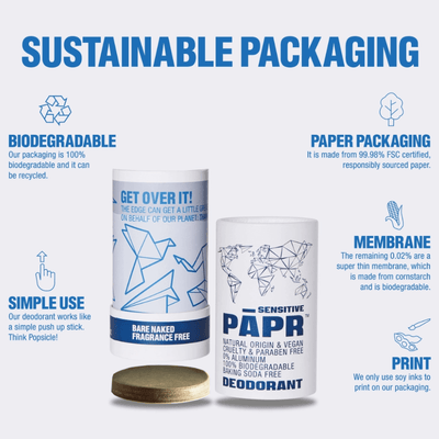 PAPR Natural Deodorant - Bare Naked for Sensitive Skin